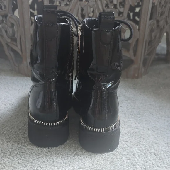 Michael Kors Black Combat Moto Boots - Picture 4 of 6